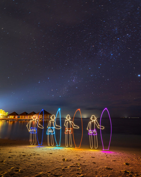 Four Surfers Print