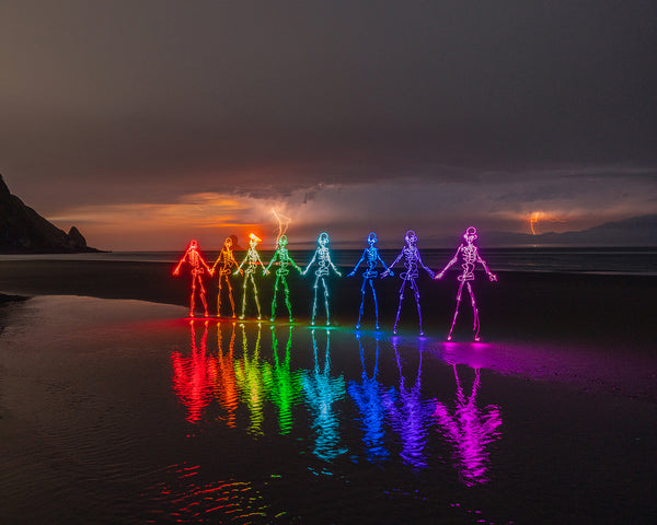 Lightning Beach Skeletons Print