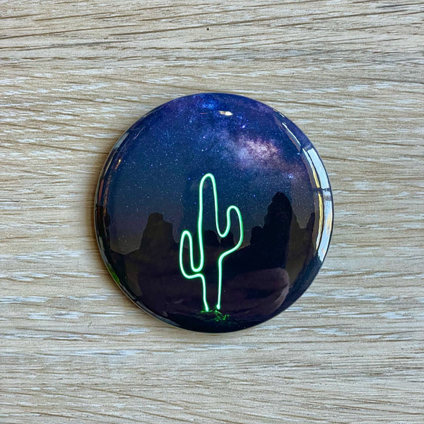 Neon Cactus Magnet or Button