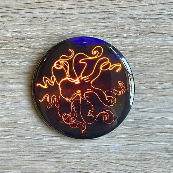 Orange Octopus Magnet or Button