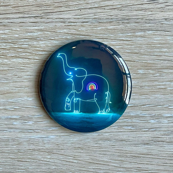 Rainbow Elephant Magnet or Button