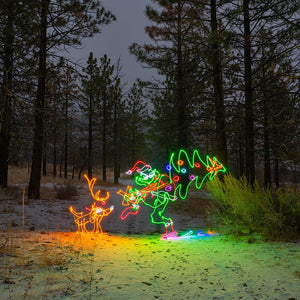 Stealing Christmas Light Painting Photo