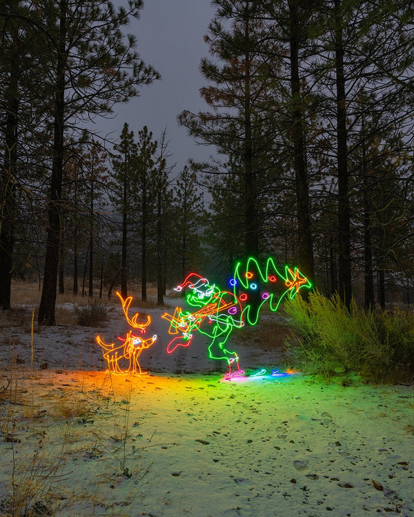 Stealing Christmas Light Painting Photo