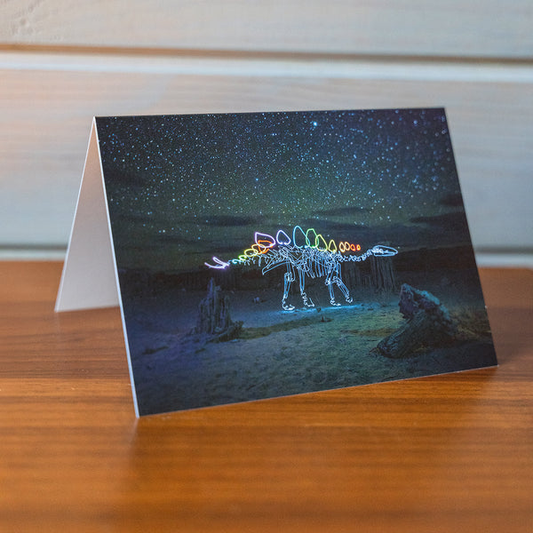 Stegosaurus in Space Greeting Card