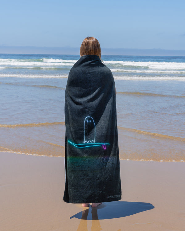 Surfing Ghost Beach Towel