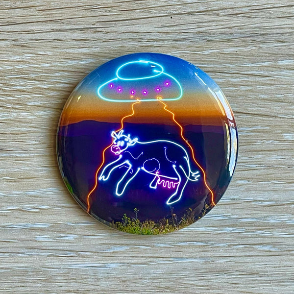 Cow Abduction Magnet or Button