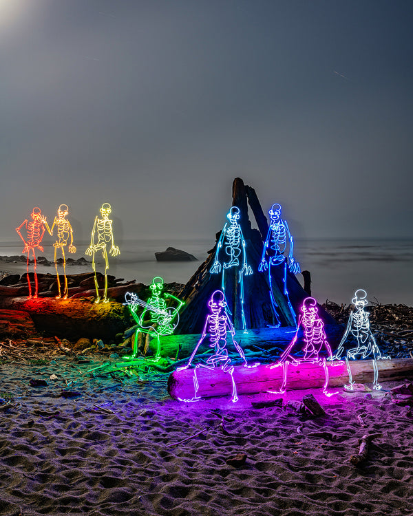 Full Moon Beach Skeletons Print