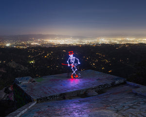 Skeletons dancing and playing music drawn with light painting in this energetic stop-motion short by Dariustwin.