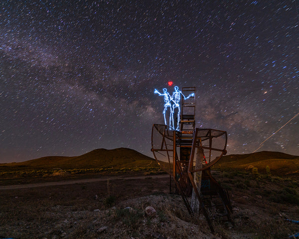 Stargazing Skeletons Print