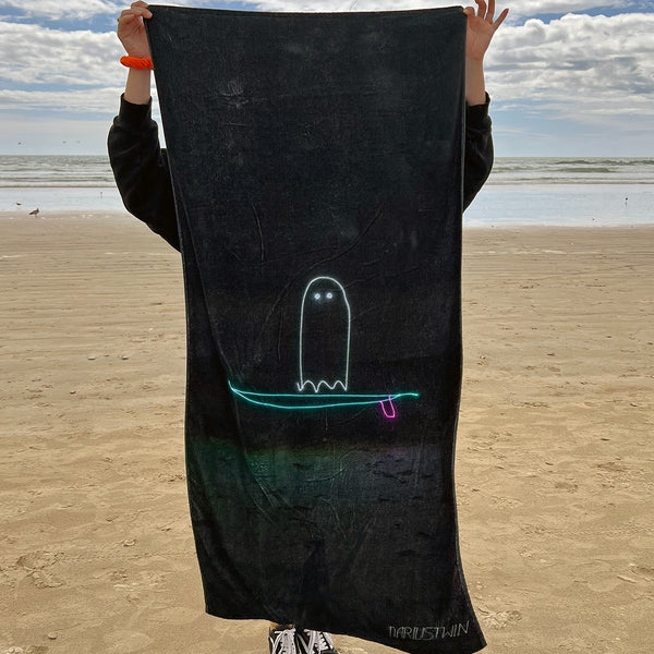 Surfing Ghost Beach Towel
